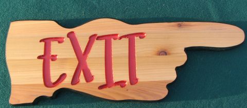 Wooden sign - Hand outline hand pointing